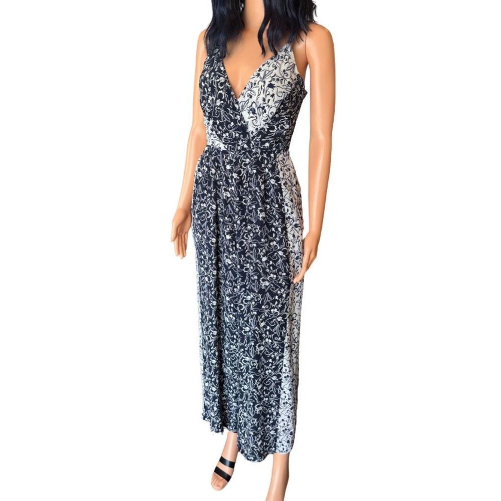 Tanya Taylor Navy and White Printed Sleeveless Jumpsuit - Picture 9 of 10